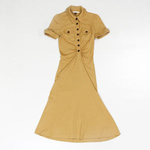 DVF Wool Camel Short Sleeve Dress